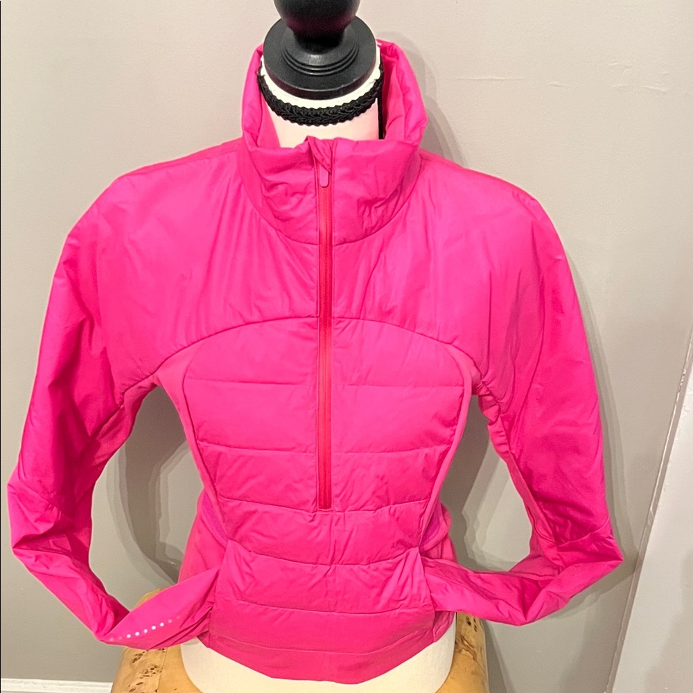 Lululemon Athletica NEW Pack it Down Quarter Zip Vibrant Pink Sz 6